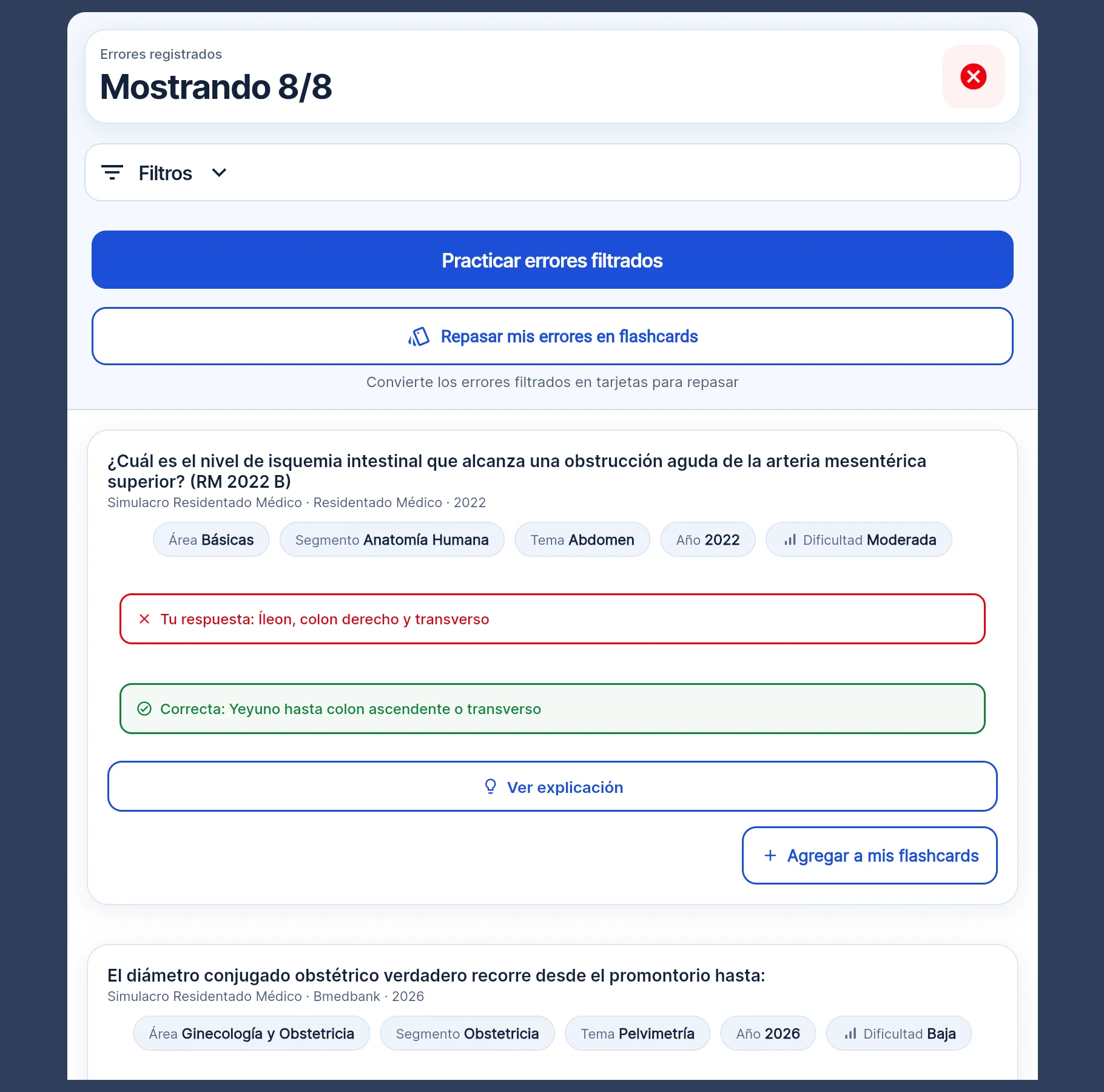 Historial de errores en la computadora